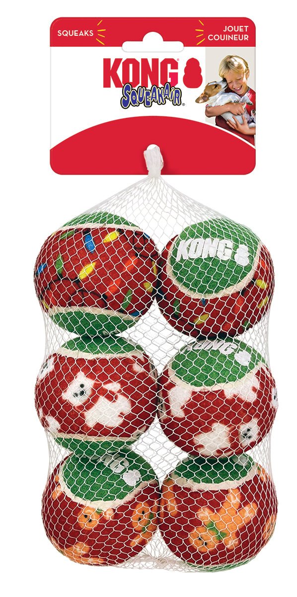 KONG Holiday Squeakair Balls 6 Pack - Woonona Petfood & Produce