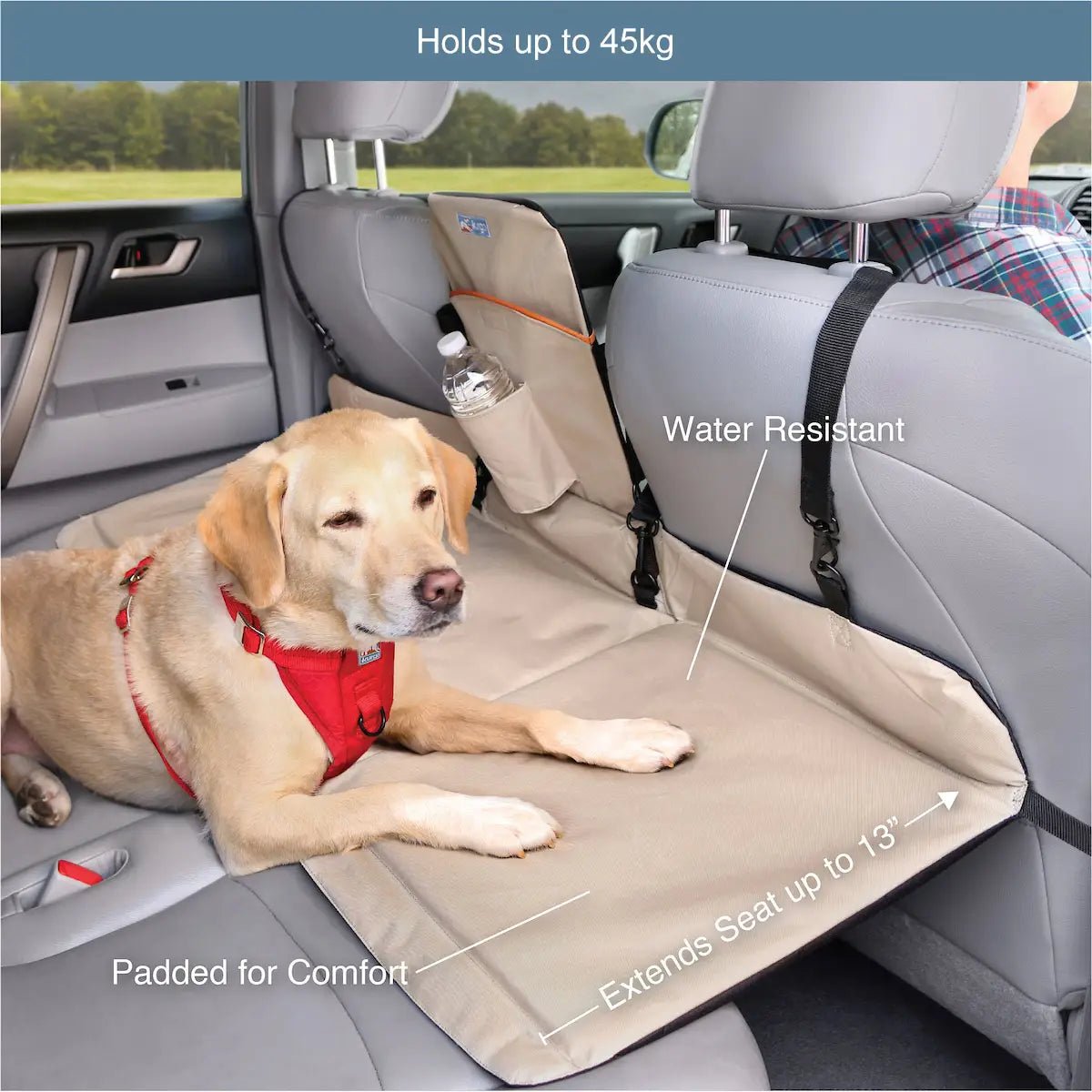 Kurgo Backseat Bridge Black/Hampton Sand - Woonona Petfood & Produce