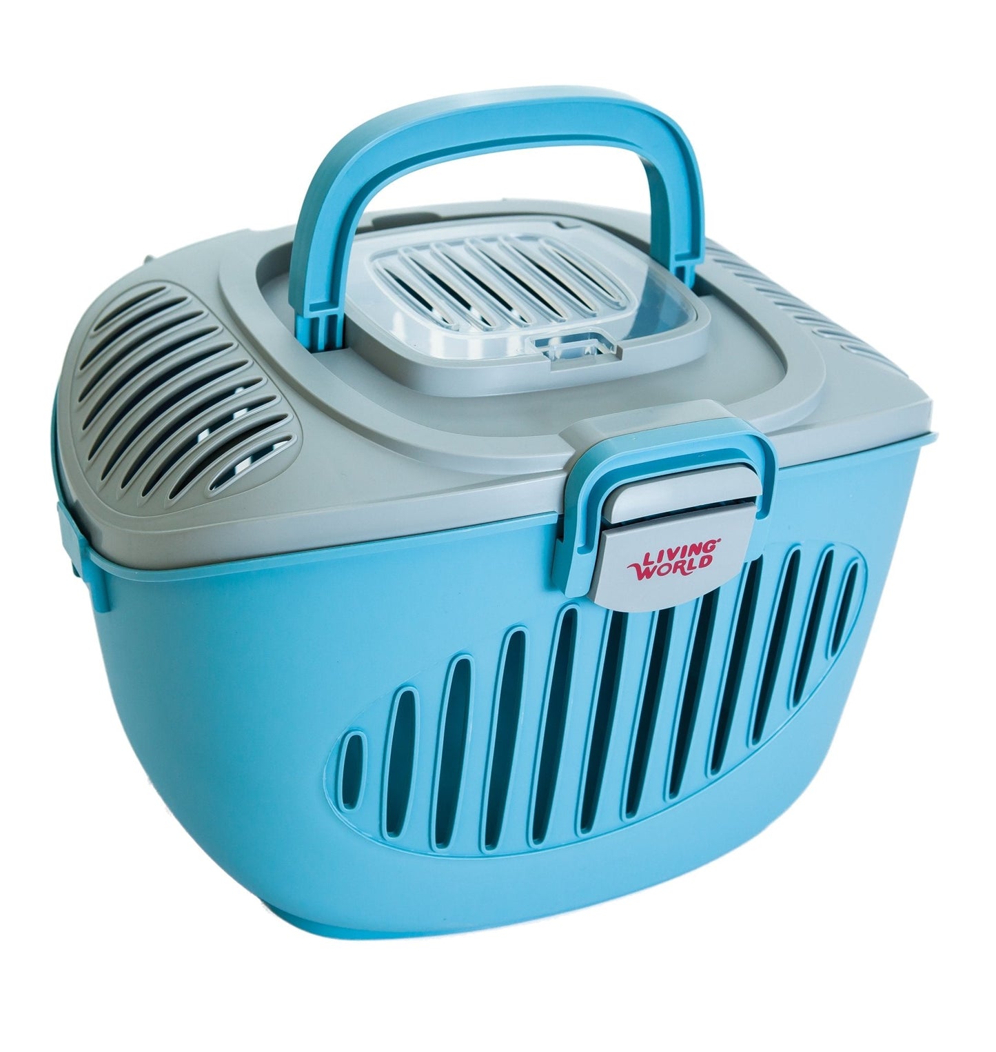 Living World Cat /Small Animal Carrier Paws 2 Go Blue/Grey - Woonona Petfood & Produce