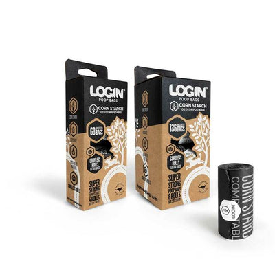 LOGIN Poop Bags Corn Starch 100% Compostable Bags - Woonona Petfood & Produce