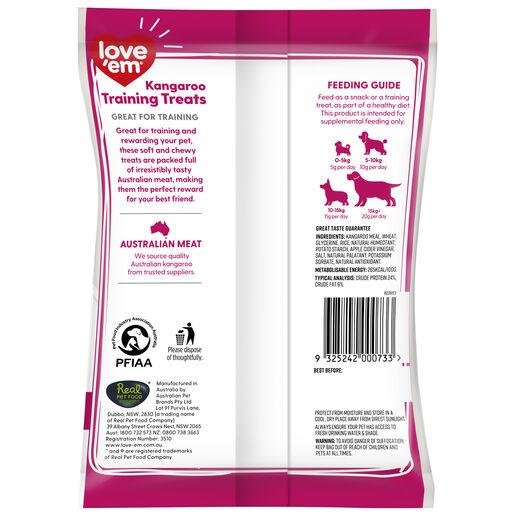 Love Em Kangaroo Dog Training Treats 200g - Woonona Petfood & Produce