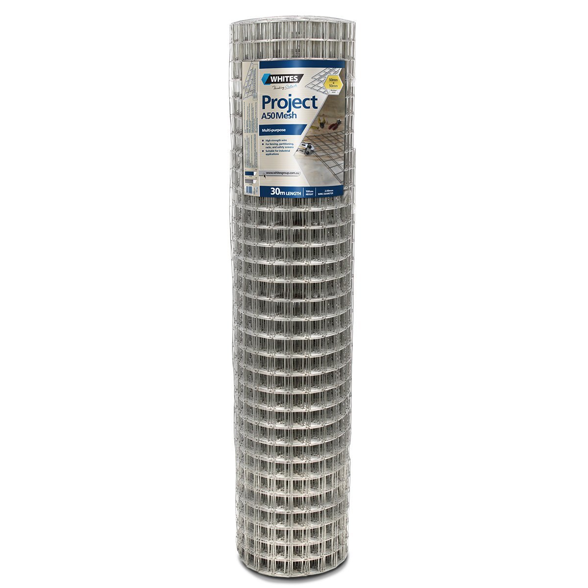 Mesh 1800mm 50mm x 50mm x 2.0mm x 30 Metres Whites - Woonona Petfood & Produce