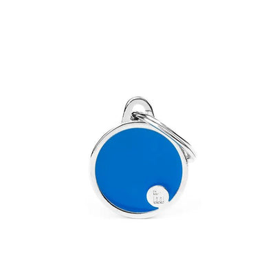 My Family Pet Tag Handmade Circle Blue Large