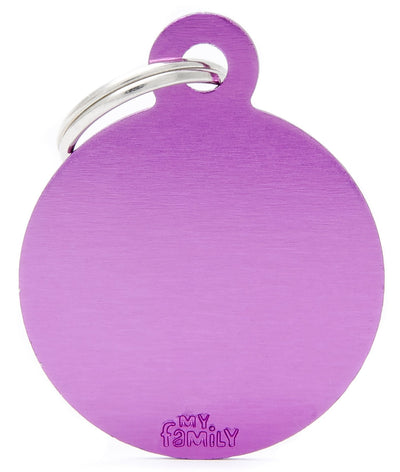 My Family Pet Tag Basic Circle Purple