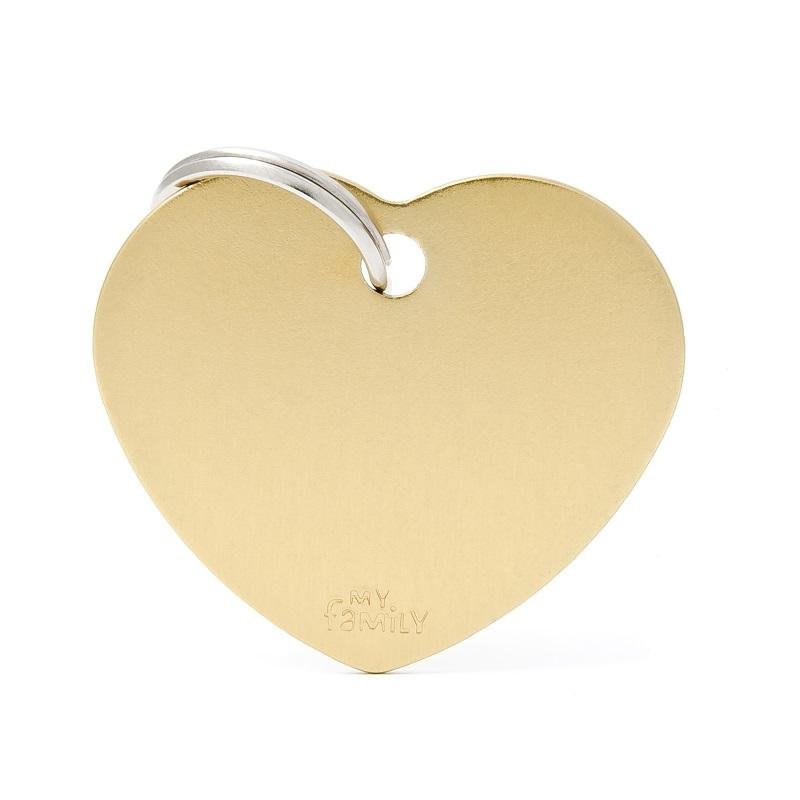 My Friends Pet Tag Basic Heart Brass - Woonona Petfood & Produce