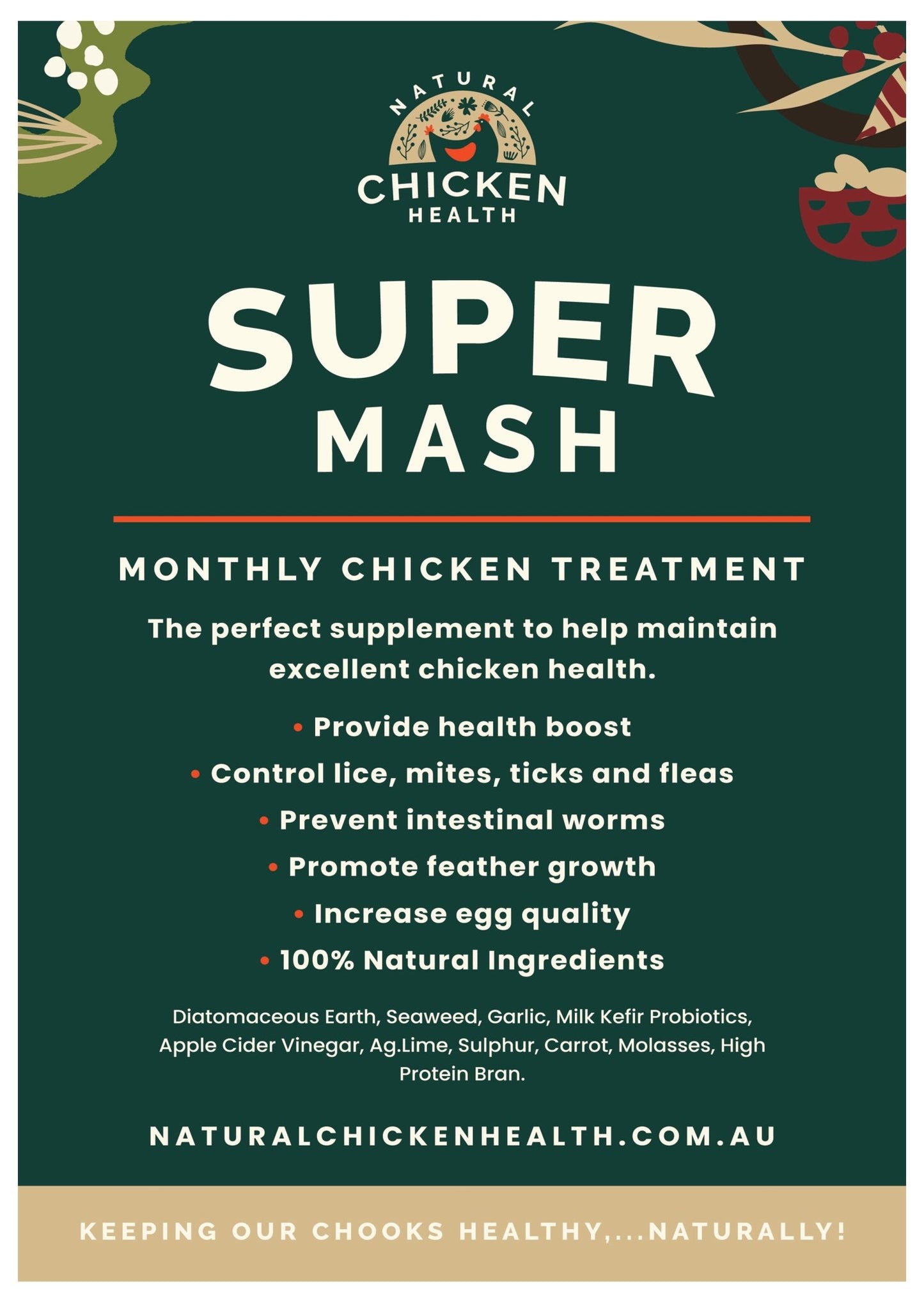 Natural Chicken Health Super Mash - Woonona Petfood & Produce