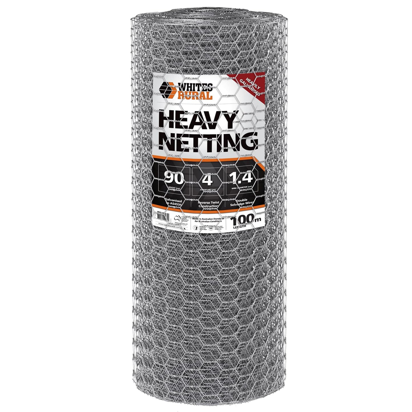 Netting Heavy 4 x 1.4 50m Whites - Woonona Petfood & Produce