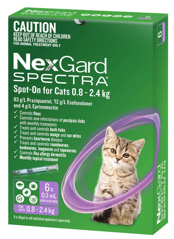 Nexgard Spectra Spot-On for Cata 0.8-2.4kg - Woonona Petfood & Produce
