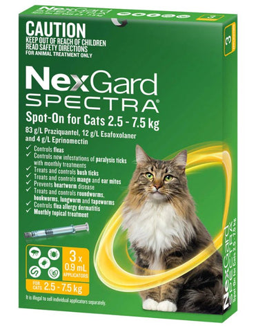 Nexgard Spectra Spot-On for Cats 2.5-7.5kg