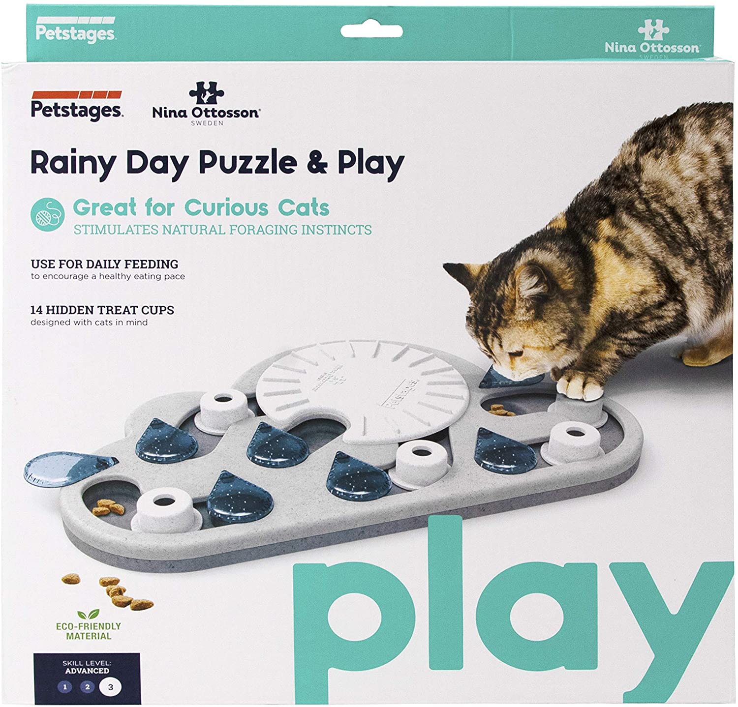 Nina Ottosson Rainy Day Puzzle and Play Treat Dispenser for Cats - Woonona Petfood & Produce