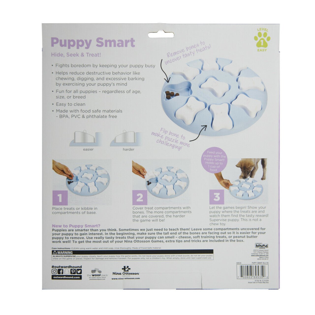 Nina Ottosson Smart Interactive Puzzle Dog Toy for Puppies Level 1 - Woonona Petfood & Produce