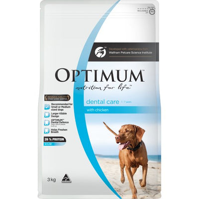 Optimum Dry Dog Food Adult Dental Care with Chicken 3kg - Woonona Petfood & Produce