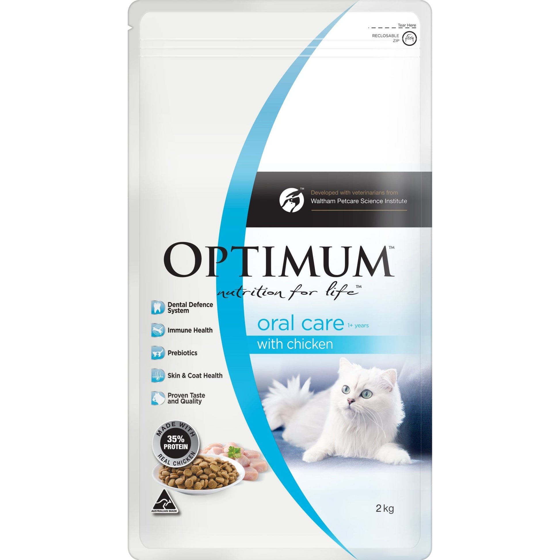 Optimum Grain Free Dry Cat Food Oral Care Chicken 2kg - Woonona Petfood & Produce