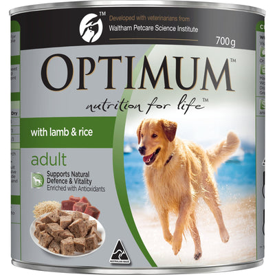 Optimum Wet Dog Food Adult Lamb & Rice 12x700g