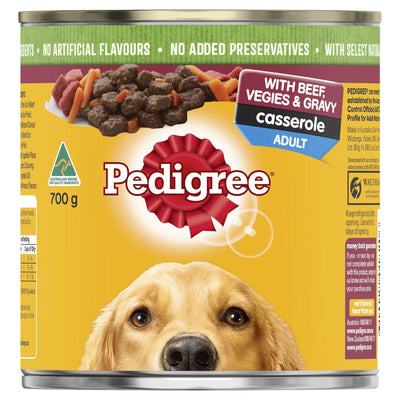 Pedigree Wet Dog Food Cans Beef Casserole 12x700g