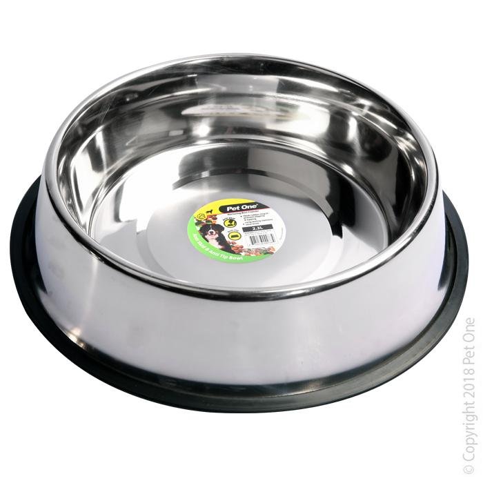 Pet One Bowl Anti Skid Anti Tip Stainless Steel - Woonona Petfood & Produce