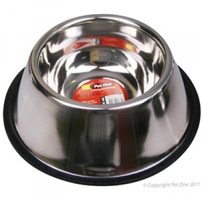Pet One Dog Bowl Anti Skid Anti Tip Stainless Steel Cockerspaniel 900ml