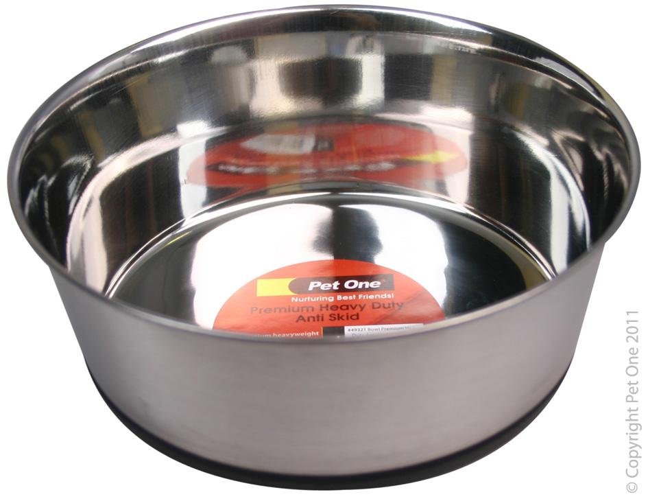 Pet One Bowl Premium Heavy Duty Anti Skid Stainless Steel - Woonona Petfood & Produce