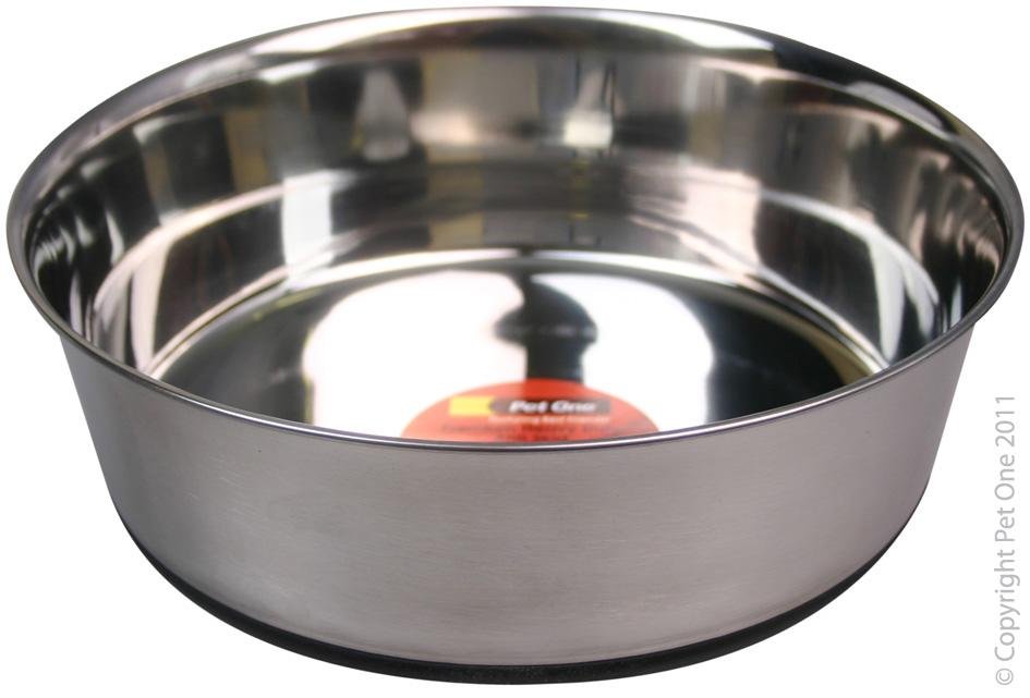 Pet One Bowl Premium Heavy Duty Anti Skid Stainless Steel - Woonona Petfood & Produce