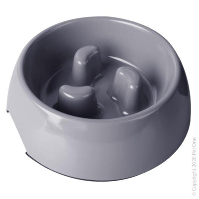 Pet One Dog Bowl Slow Down Feeder Light Grey