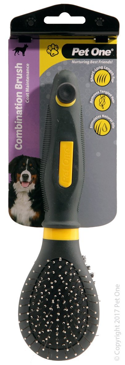 Pet One Bristle & Metal Pin Brush Small - Woonona Petfood & Produce