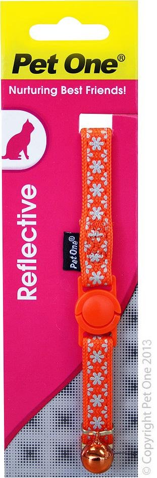 Pet One Cat Collar Nylon Reflective 15 To 22.5cm 10mm - Woonona Petfood & Produce