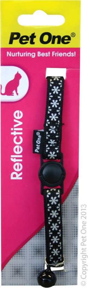 Pet One Cat Collar Nylon Reflective 15 To 22.5cm 10mm