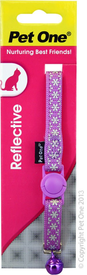 Pet One Cat Collar Nylon Reflective 15 To 22.5cm 10mm - Woonona Petfood & Produce