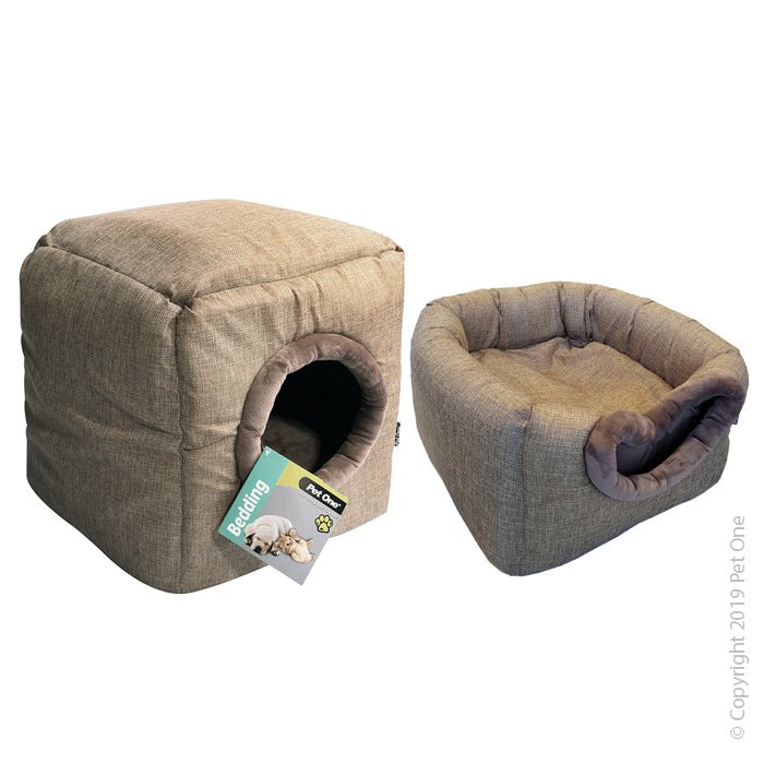 Pet One Cat Cubby Cube Linen - Woonona Petfood & Produce