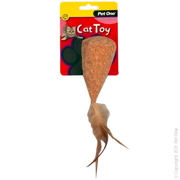 Pet One Cat Toy Plush Cork Teepee 10.5cm - Woonona Petfood & Produce