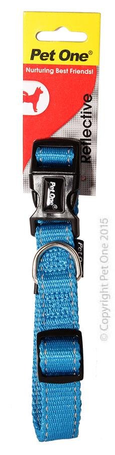Pet One Collar Reflective Nylon 35-50cm - Woonona Petfood & Produce