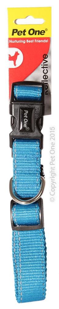 Pet One Collar Reflective Nylon 40-65cm - Woonona Petfood & Produce