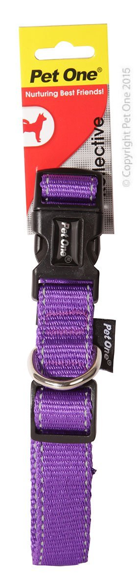 Pet One Collar Reflective Nylon 40-65cm - Woonona Petfood & Produce
