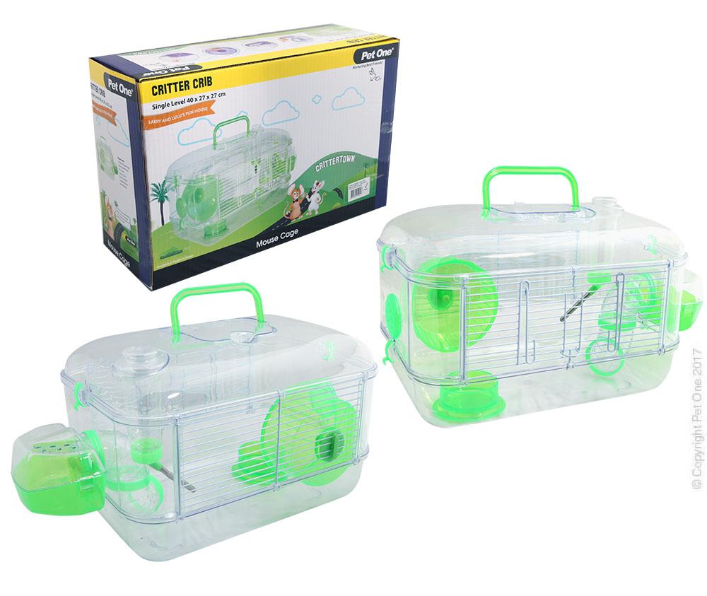 Pet One Critter Crib Mouse Habitat 1 Level Green - Woonona Petfood & Produce