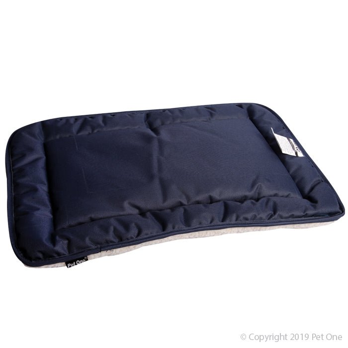 Pet One Dog Bed Rectangular Cushion Waterproof Base with Sheepskin Top - Woonona Petfood & Produce