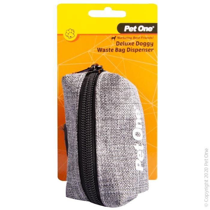Pet One Doggy Waste Bag Dispenser Fabric Grey - Woonona Petfood & Produce