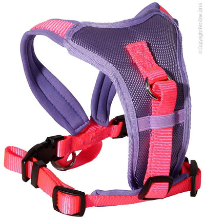 Pet One Harness Comfy Padded 15mm Purple/Pink