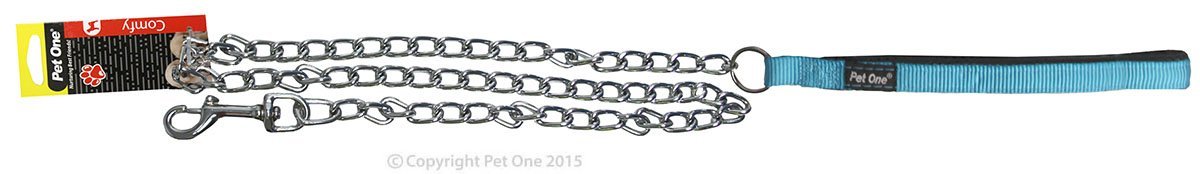 Pet One Lead Padded Chain 120cm Aqua - Woonona Petfood & Produce