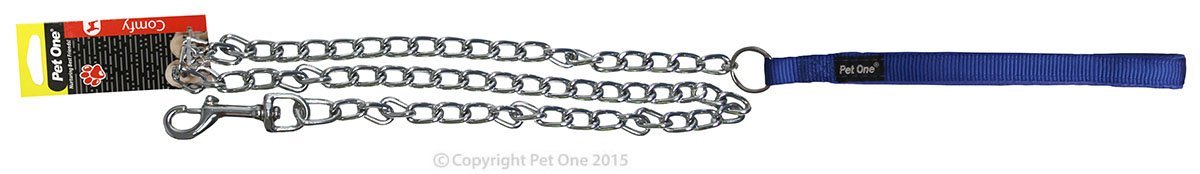 Pet One Lead Padded Chain 120cm Blue - Woonona Petfood & Produce