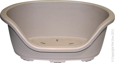 Pet One Plastic Oval Dog Bed Light Grey