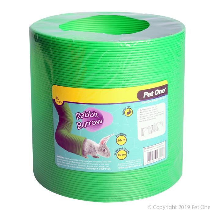 Pet One Rabbit Burrow 20cm X 80cm Green - Woonona Petfood & Produce