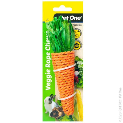 Pet One Veggie Rope Chew Carrot Small 13.5cm - Woonona Petfood & Produce
