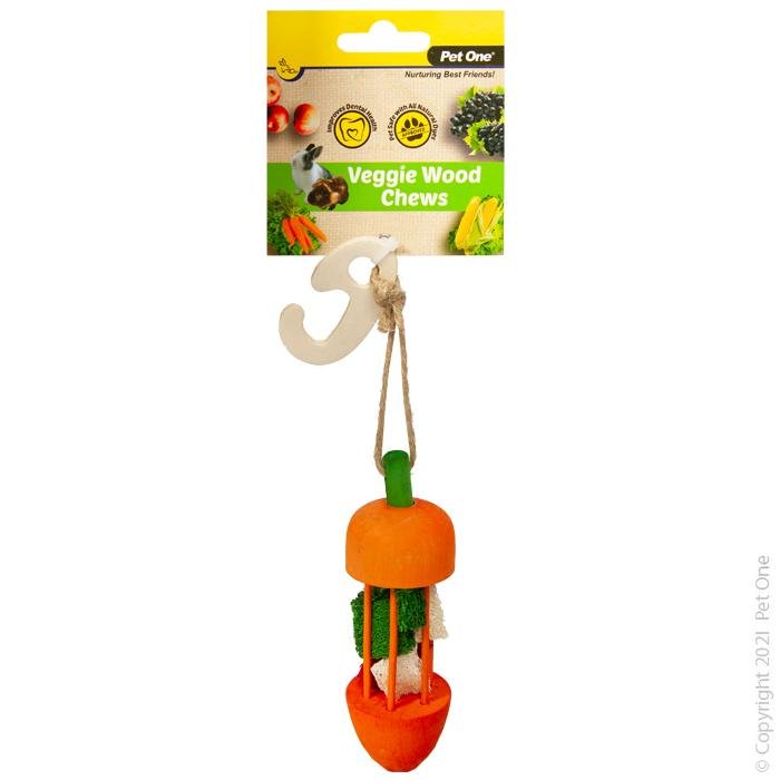 Pet One Veggie Wood Carousel Orange 13cm - Woonona Petfood & Produce