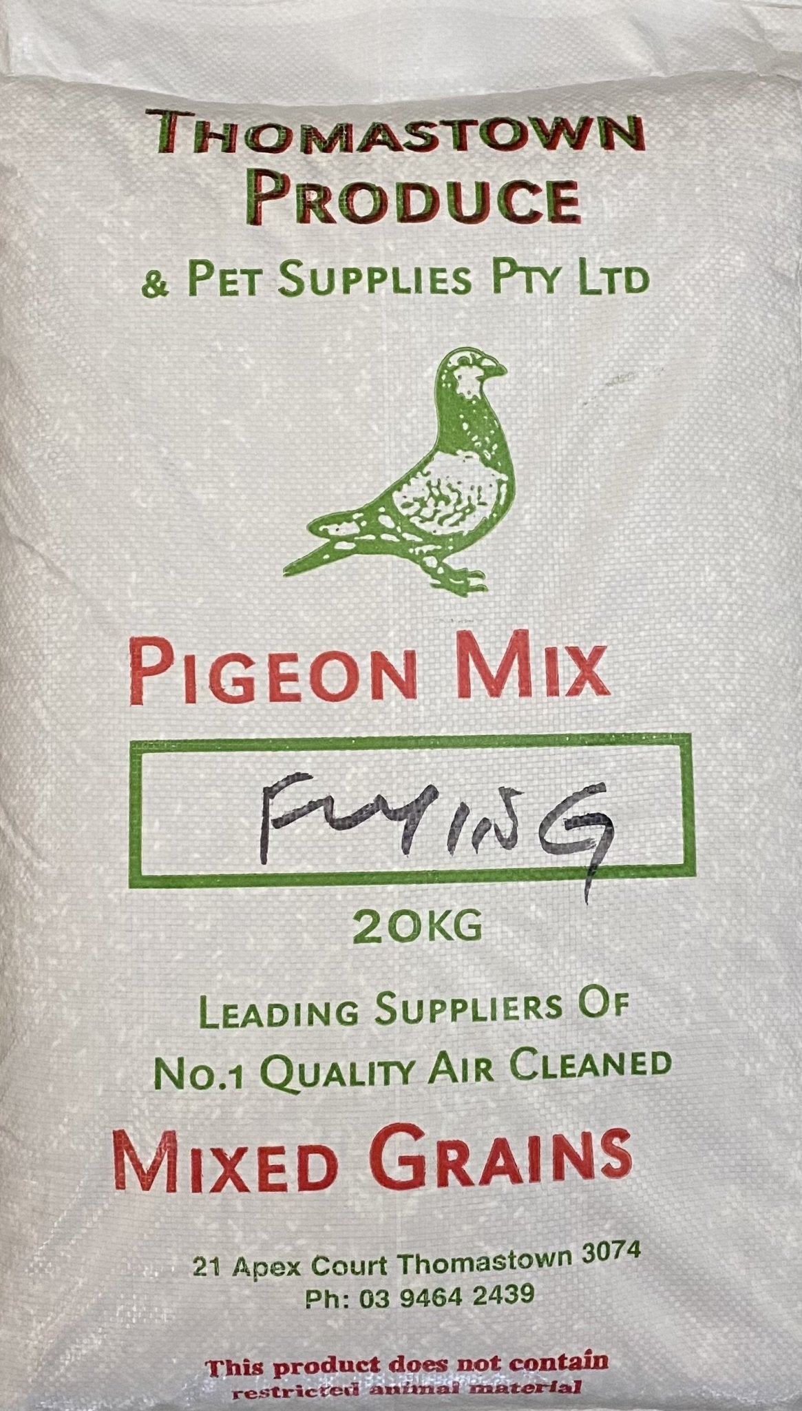 Pigeon Mix 20kg Flying Thomastown Woonona Petfood Produce