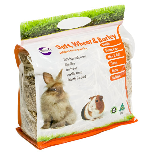 Pisces Natural Products Oat Whet and Barley Hay 500g - Woonona Petfood & Produce
