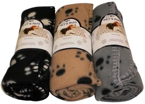 Polar Fleece Blanket with Paw Print K9 - Woonona Petfood & Produce