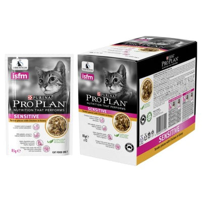 Pro Plan Cat Wet Pouches Sensitive Chicken 12x85g - Woonona Petfood & Produce