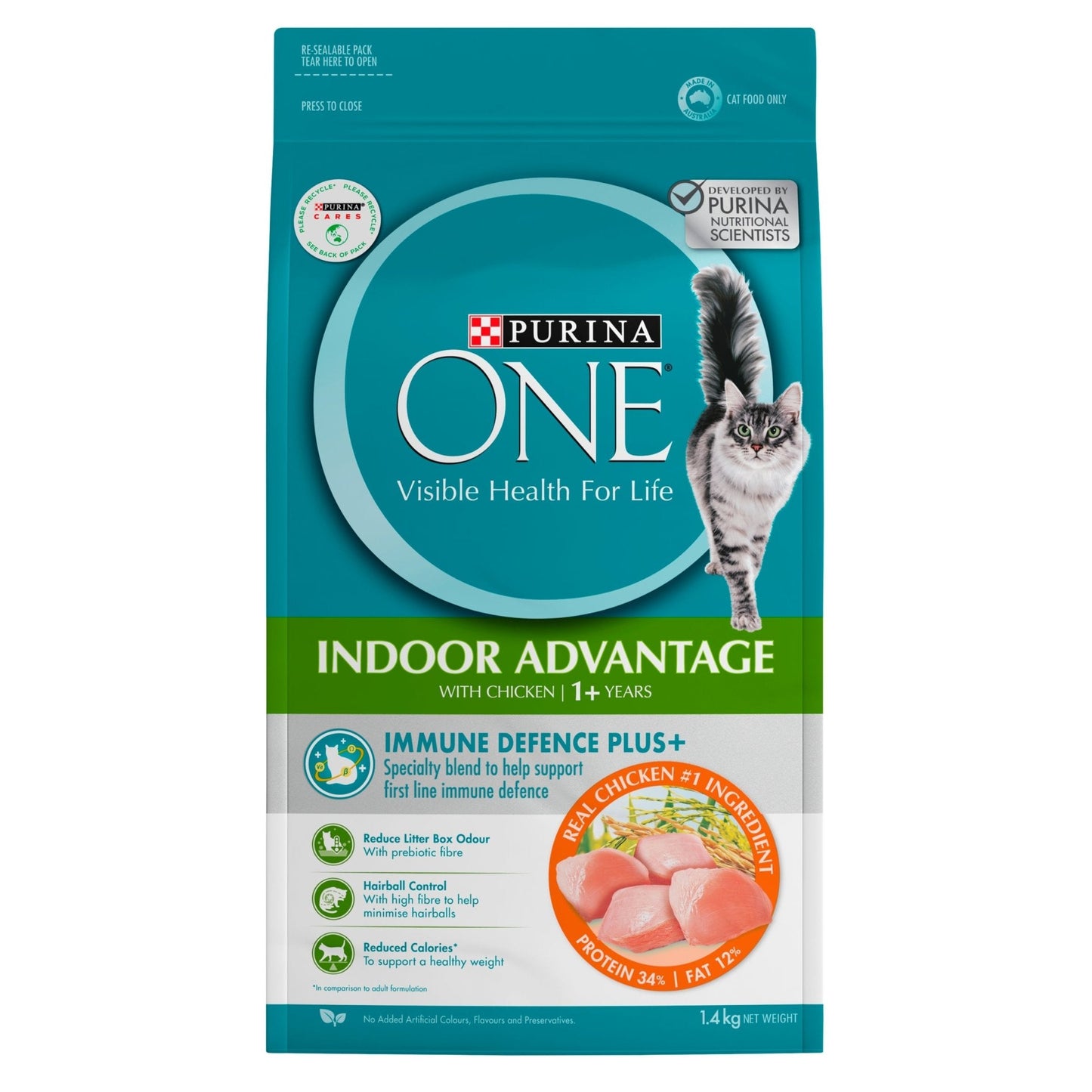 Purina ONE Dry Cat Food Indoor Chicken 1.4kgs - Woonona Petfood & Produce