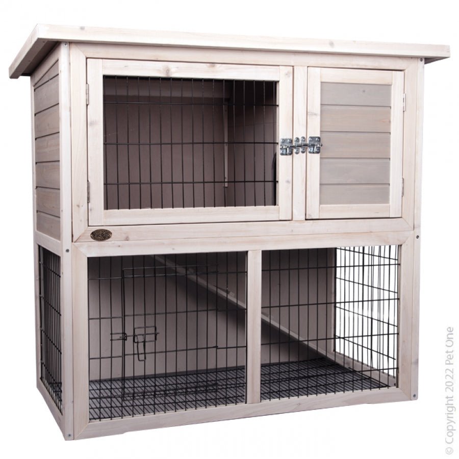 Rabbit Hutch 55591 Double Storey Pet One - Woonona Petfood & Produce