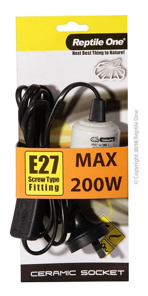 Reptile One Heat Lamp Socket E27 Up To 200W Srew In - Woonona Petfood & Produce